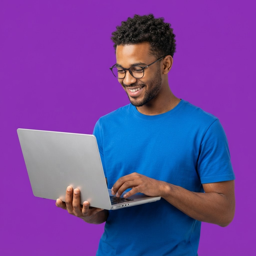 DeepTalent specialist working on a laptop
